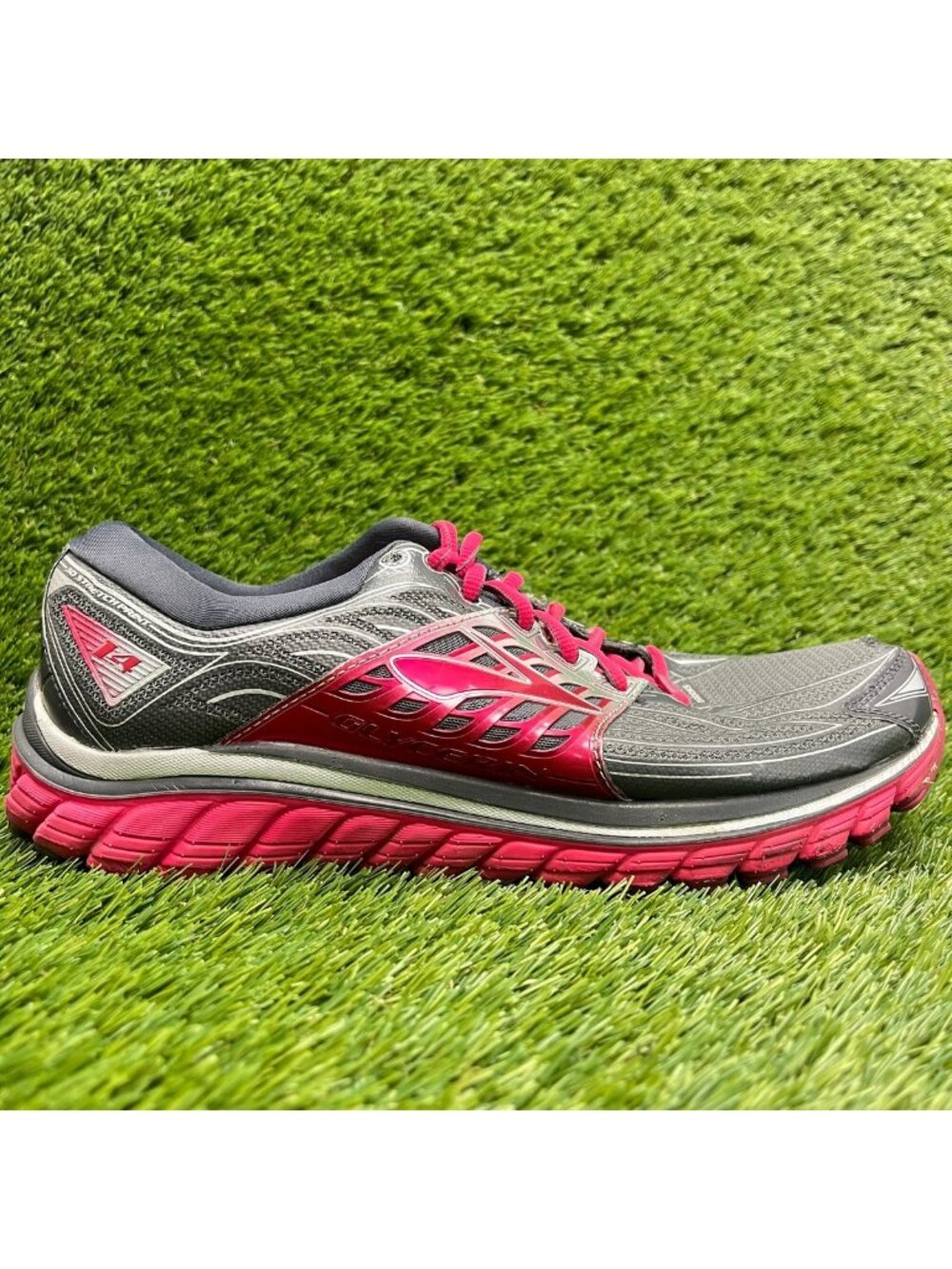 Brooks Glycerin 14 Womens Size 10.5 Gray Pink Athletic Running Shoes Sneakers